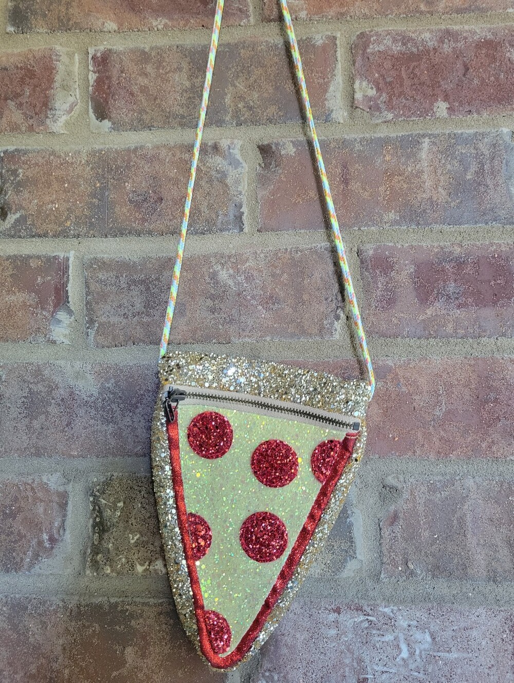 J.Crew Crewcuts Glitter pepperoni Pizza Slice Crossbody Bag